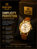 Born Rich SkipM Classic Minimalist Analog Watch – Premium Leather Strap & Timeless Design