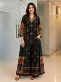 Black Ethnic Printed Viscose Rayon Co-Ord Set for Women | Claura