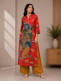 Red Printed Ethnic Style Cotton Kurta for Women | Skip M Family Fashion