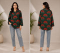 Dark Green Floral Printed Cotton Shirt for Women | Skip M Family Fashion