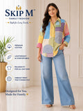 Pastel Geometric Print Cotton Casual Shirt for Women | Skip M