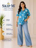 Skip M Women's Premium Cotton Daisy Bloom Relaxed Fit Shirt