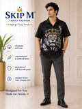 Skip M Men's Premium Cotton Royal Lion Graphic Relaxed Fit Shirt