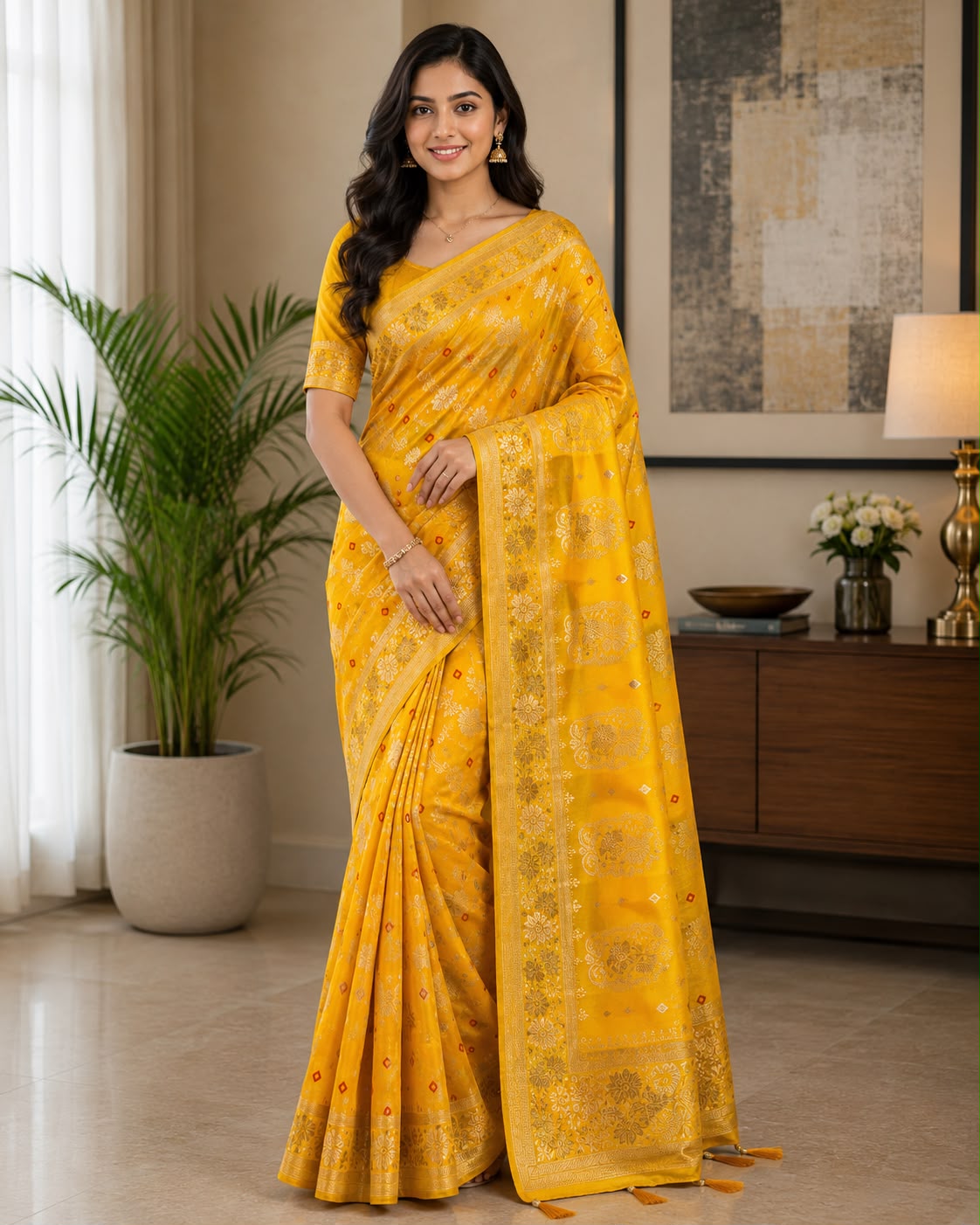 Golden Sunlight Banarasi Silk Saree