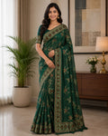 Emerald Grace Heritage Woven Saree