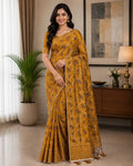 Mustard Bloom Handwoven Silk Saree