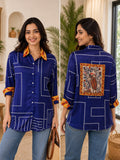 Fuchsia Peacock Art Print Casual Shirt