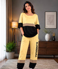 Skip M Women's Cream Colorblock Lounge Co-Ord Set