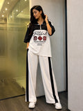 Women's Black & White Graphic Print Co-Ord Lounge Set