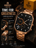 Born Rich Skip M Rose Gold Multi-Function Stainless Steel Analog Watch for Men