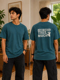 Men’s Teal Blue Printed Oversized T-Shirt