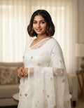 Pearl White Polka Grace Designer Saree