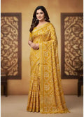 Elegant Mustard Yellow Printed Saree with Traditional Border | Festive & Ethnic Wear Saree for Women