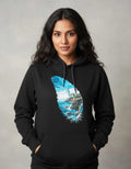 SKIP M FAMILY FASHION Women Full Sleeve Graphic Print, Solid Hooded Sweatshirt